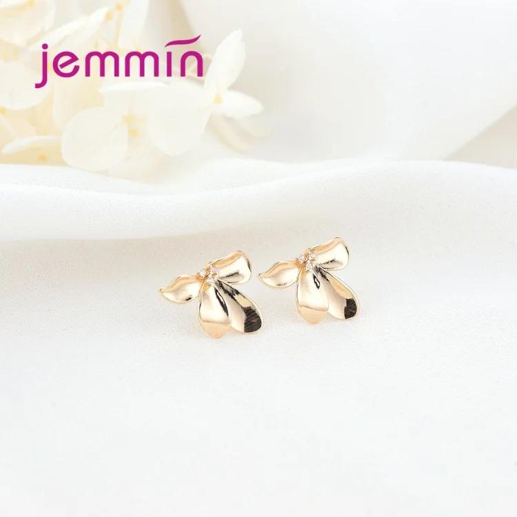 Women New Trendy Pansy Flower Stud Earrings Cute Girls Genuine 925 Sterling Silver Jewelry Party Wedding Accessories